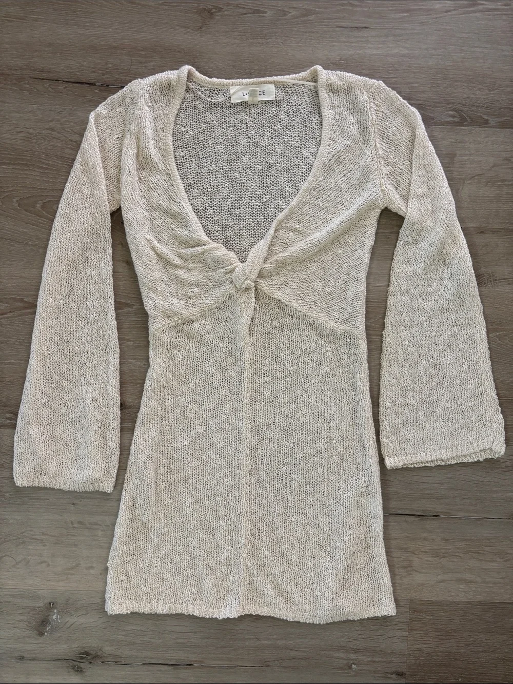 l*space XS Cream Palisades swim, bikini cover up dress - Picture 1 of 9